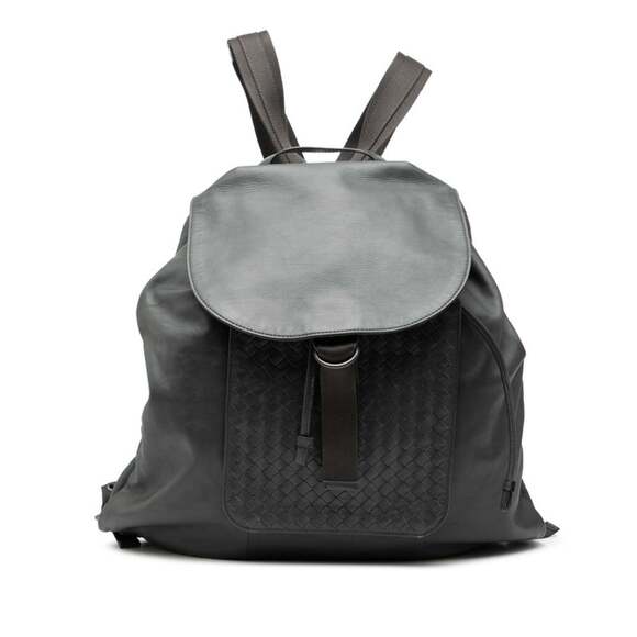 BOTTEGA VENETA Gray Leather Intrecciato Backpack main image 5
